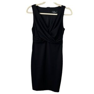 Lulu’s Black V-Neck Cocktail Bodycon Mini Dress Size S